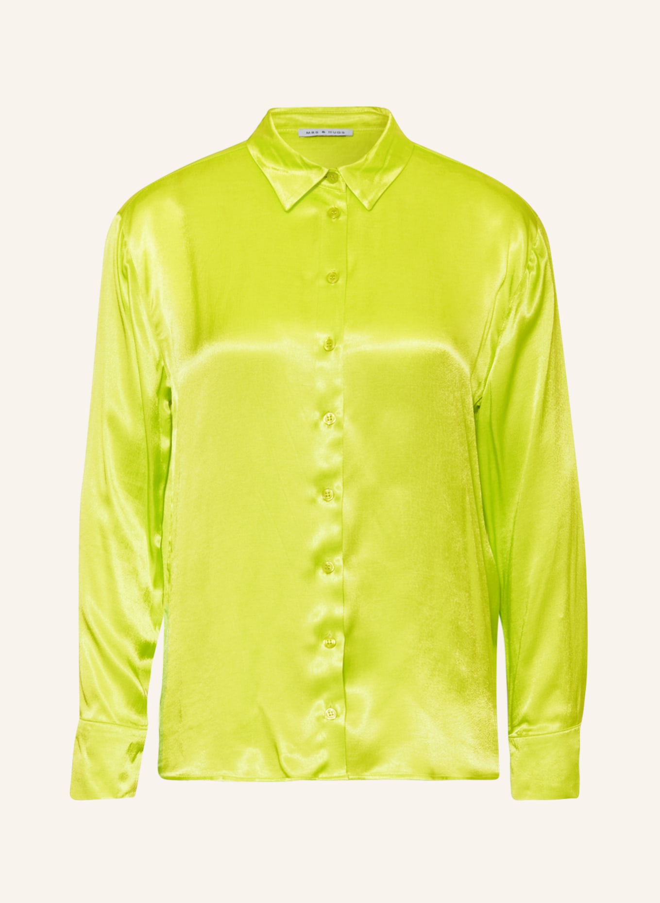 цена Блуза рубашка MRS & HUGS aus Satin, светло-зеленый