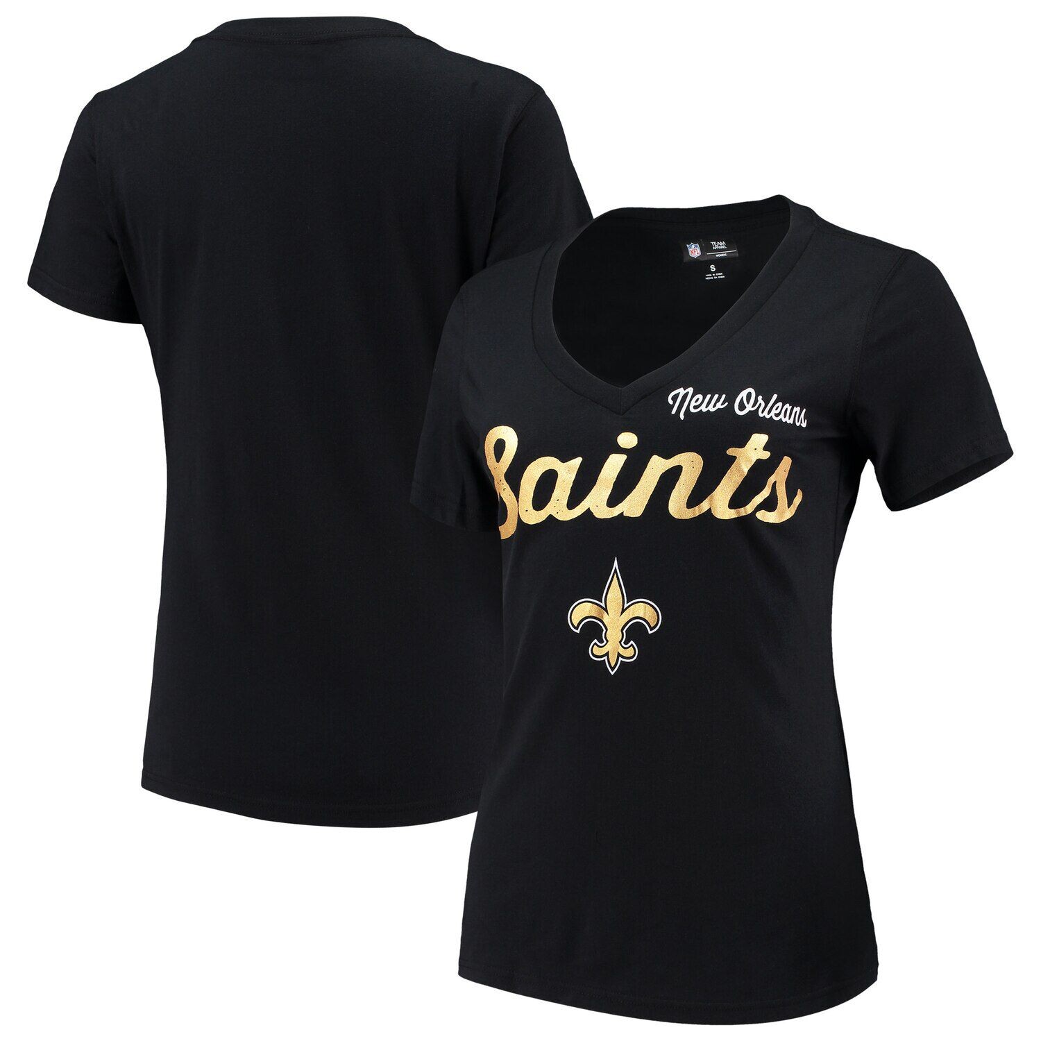 

Женская черная футболка с v-образным вырезом G-III 4Her by Carl Banks New Orleans Saints Post Season G-III, Черный