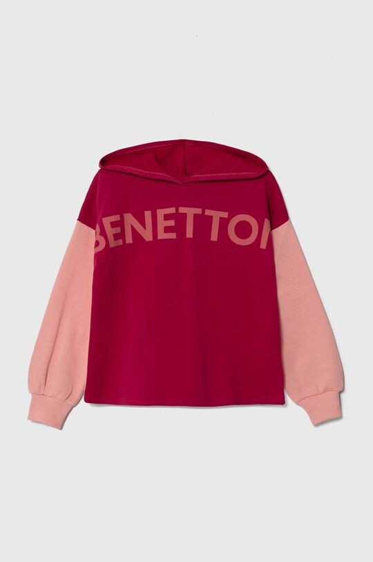 

Детская хлопковая толстовка United Colors of Benetton, розовый