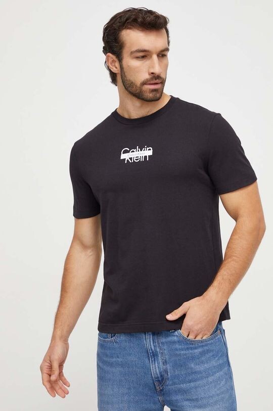 

Хлопковая футболка Calvin Klein, черный