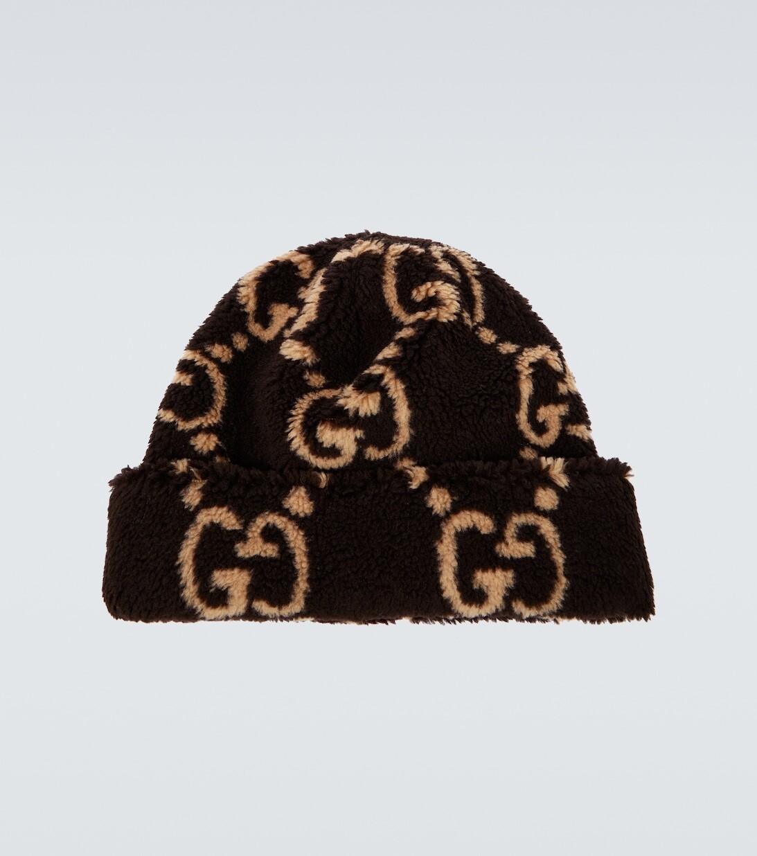 

Флисовая шапка с логотипом GG Gucci, черный