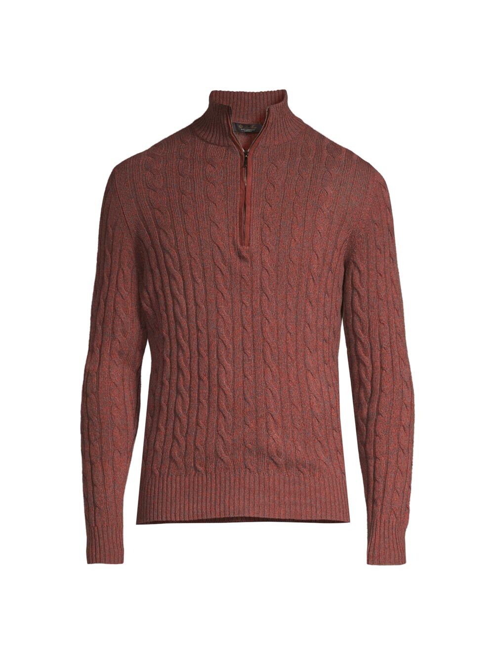 

Кашемировый свитер Mezzocollo с косами Haf-Zip Loro Piana, Коричневый