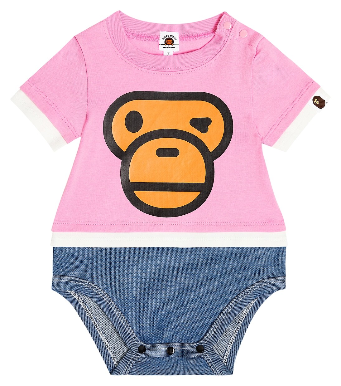 

Боди baby milo с принтом Bape Kids, розовый