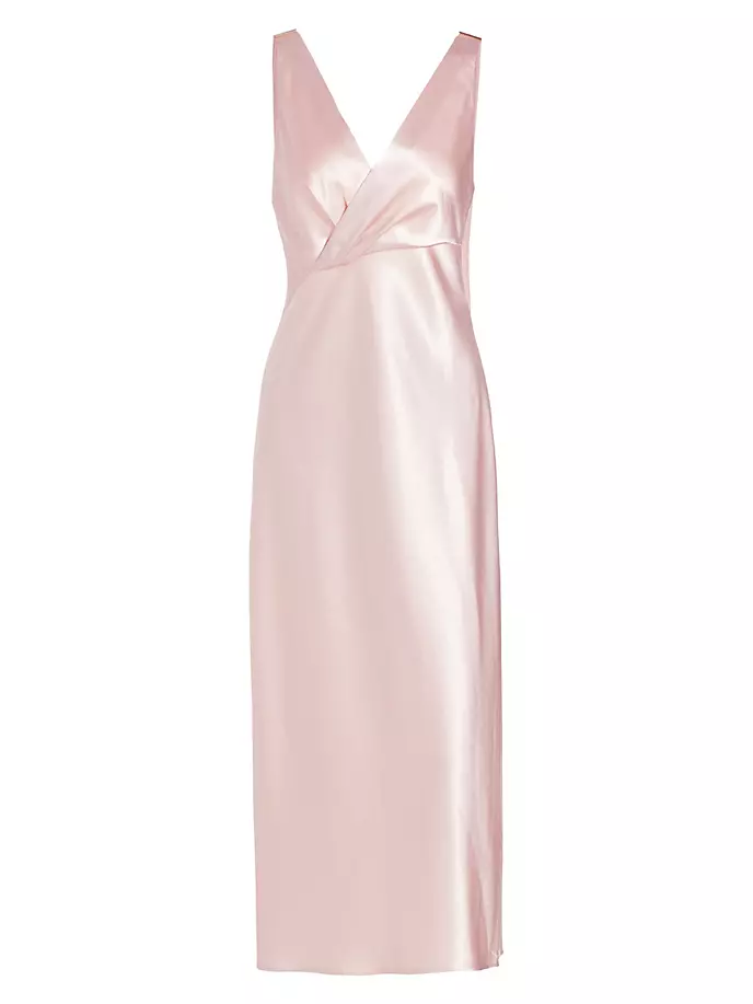 Атласное коктейльное платье с V-образным вырезом Jason Wu Collection, цвет rosewater
