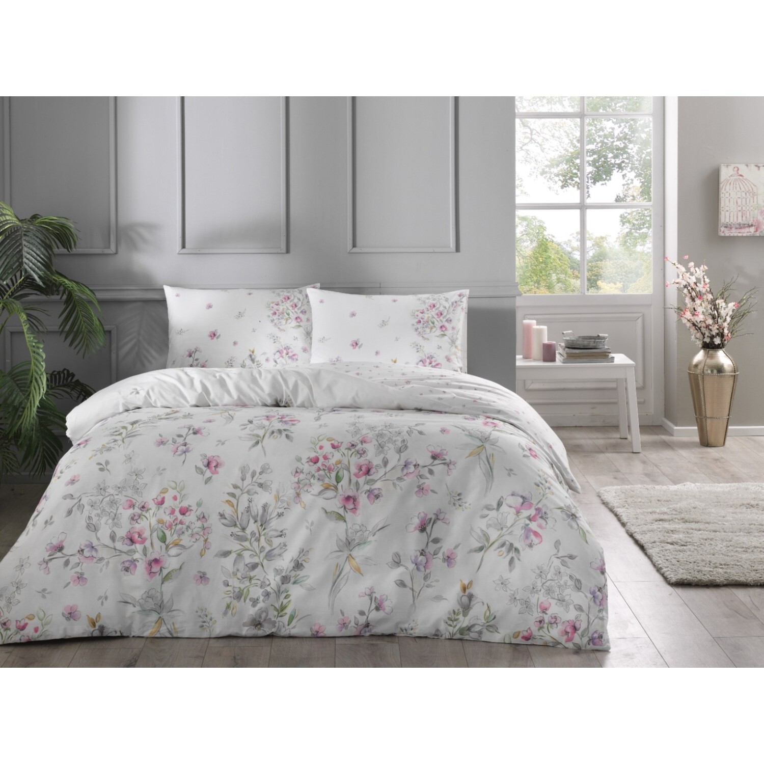 

Комплект постельного белья Tac Double Ranforce Gavin Pink