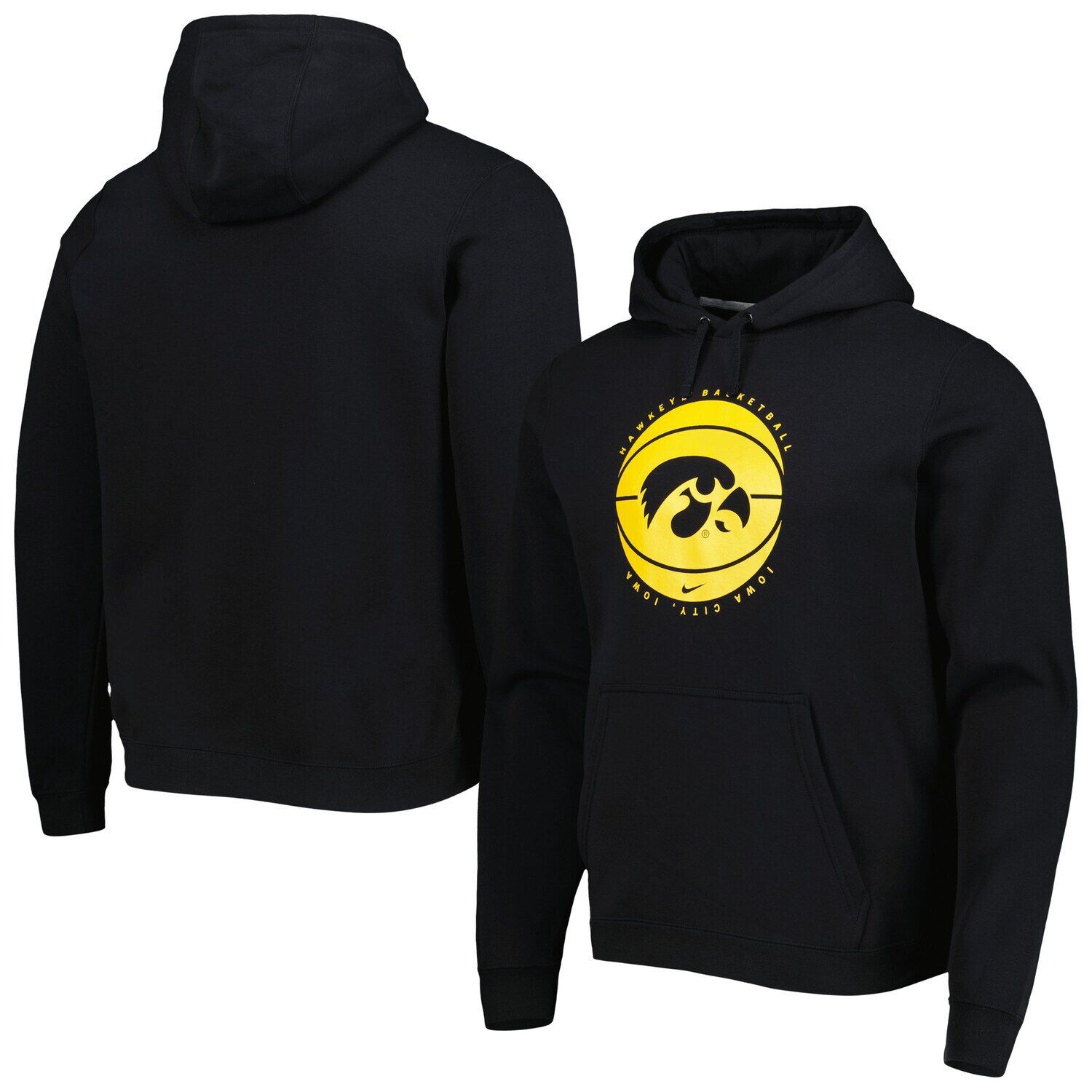 

Мужской черный баскетбольный пуловер с капюшоном Iowa Hawkeyes Nike