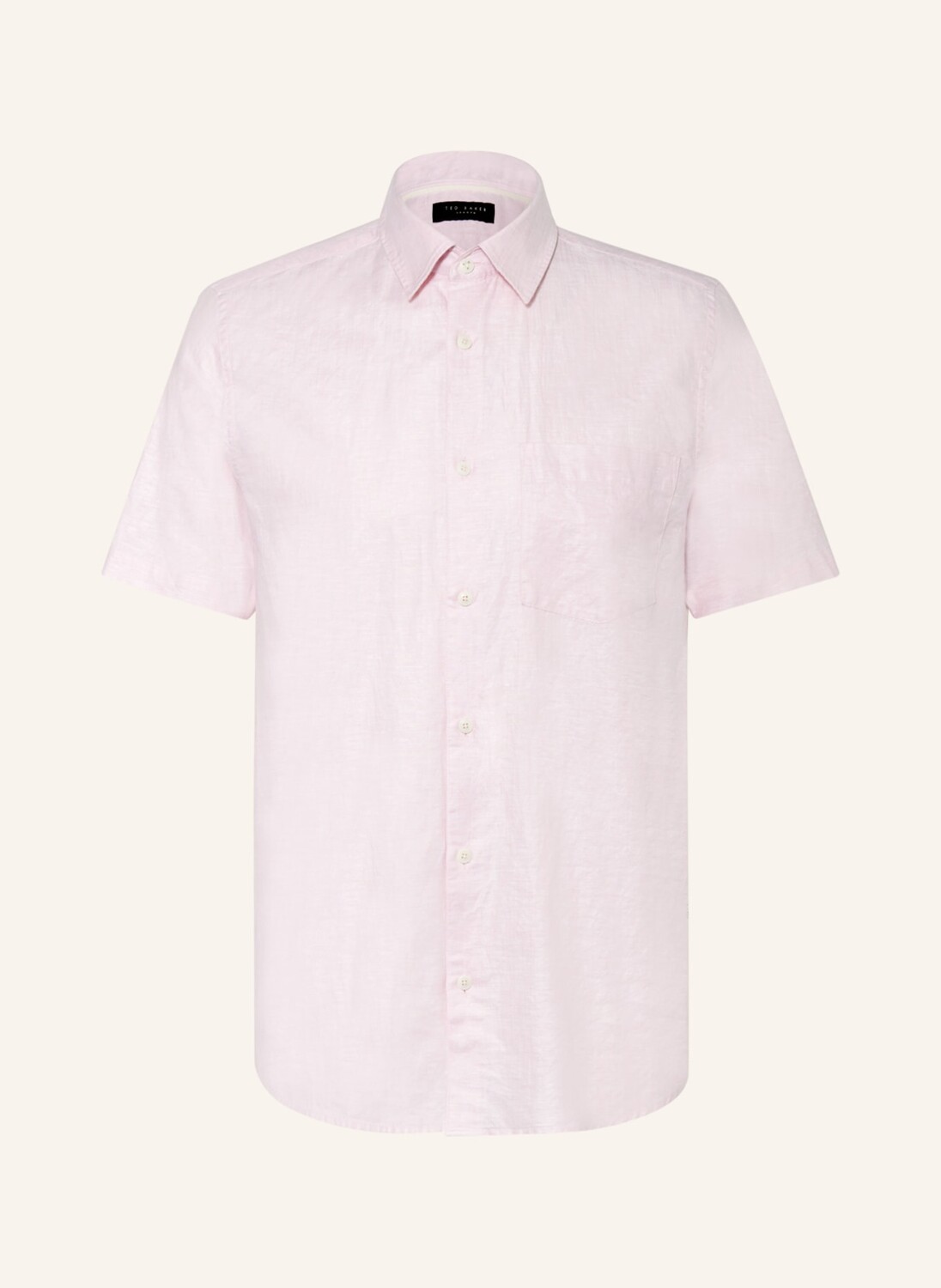 

Рубашка TED BAKER Kurzarm-KINGFRD Regular Fit mit Leinen, светло-розовый