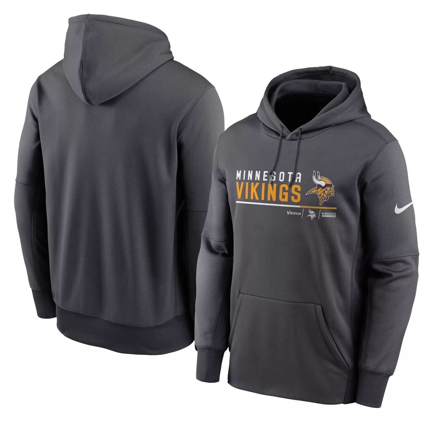 

Мужская антрацитовая толстовка с капюшоном и логотипом Minnesota Vikings Prime Nike