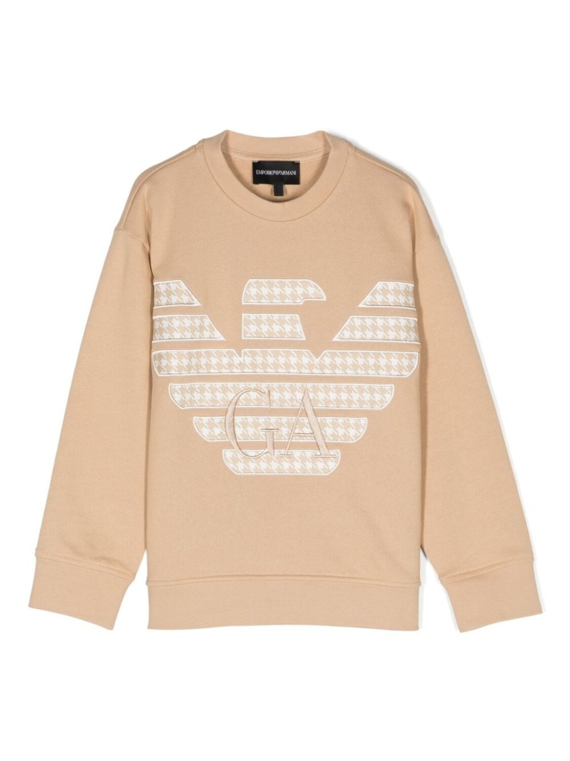 

Толстовка с вышитым логотипом Emporio Armani Kids, бежевый