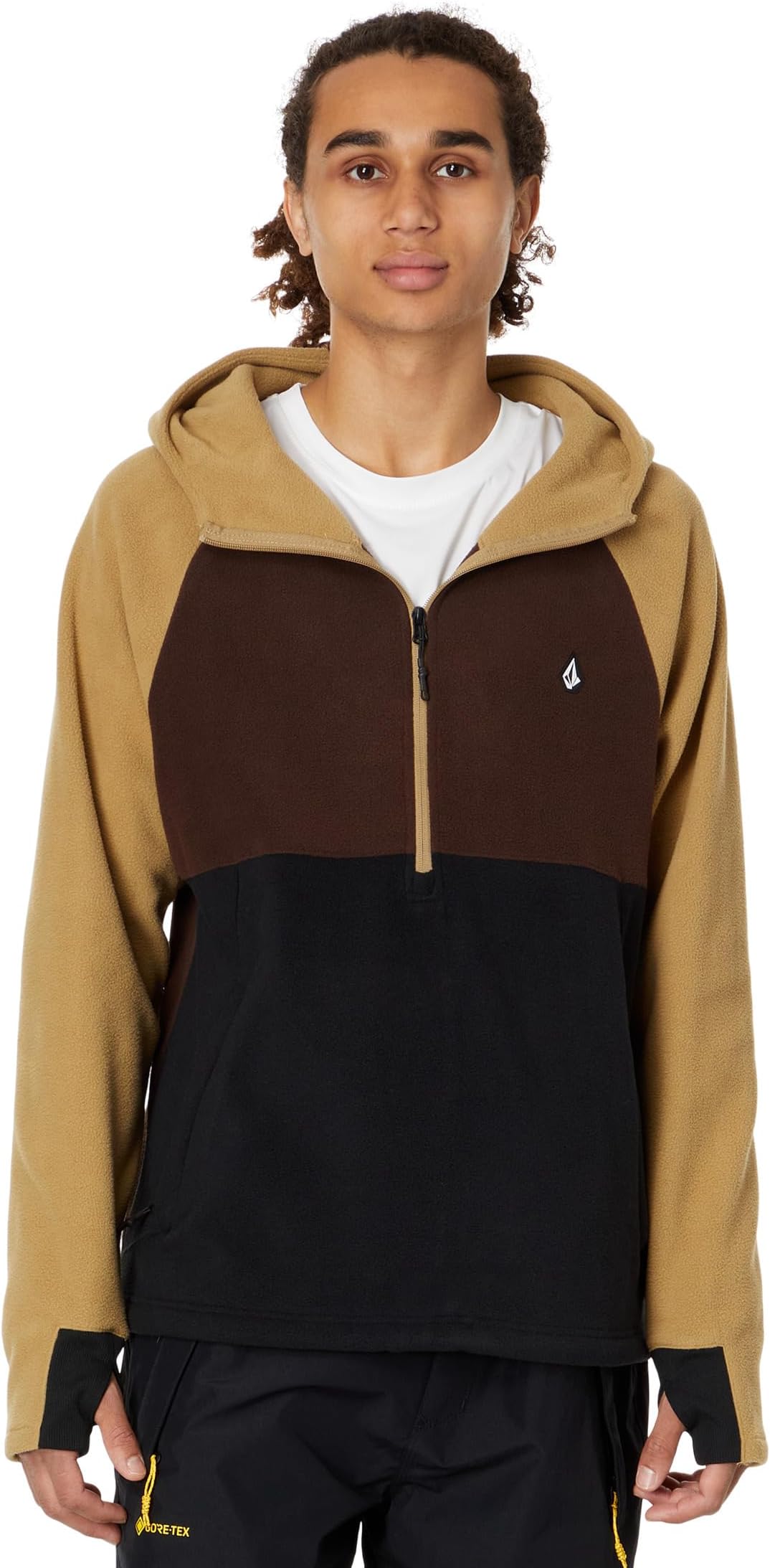 Куртка Polar Fleece Hooded 1/2 Zip Volcom Snow, цвет Dark Khaki