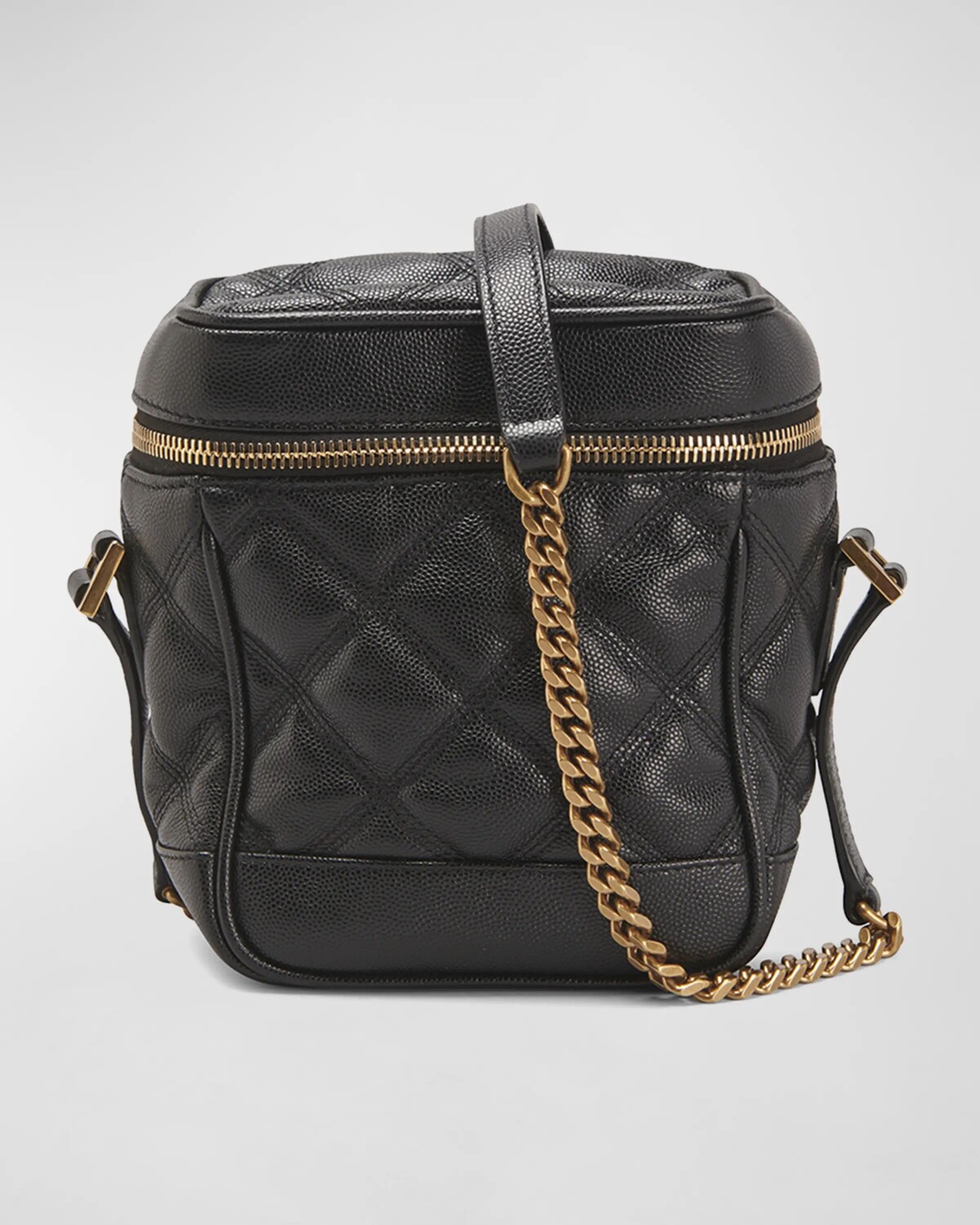 

Сумка через плечо 80S Vanity YSL из стеганой зерненой кожи Saint Laurent, цвет Nero