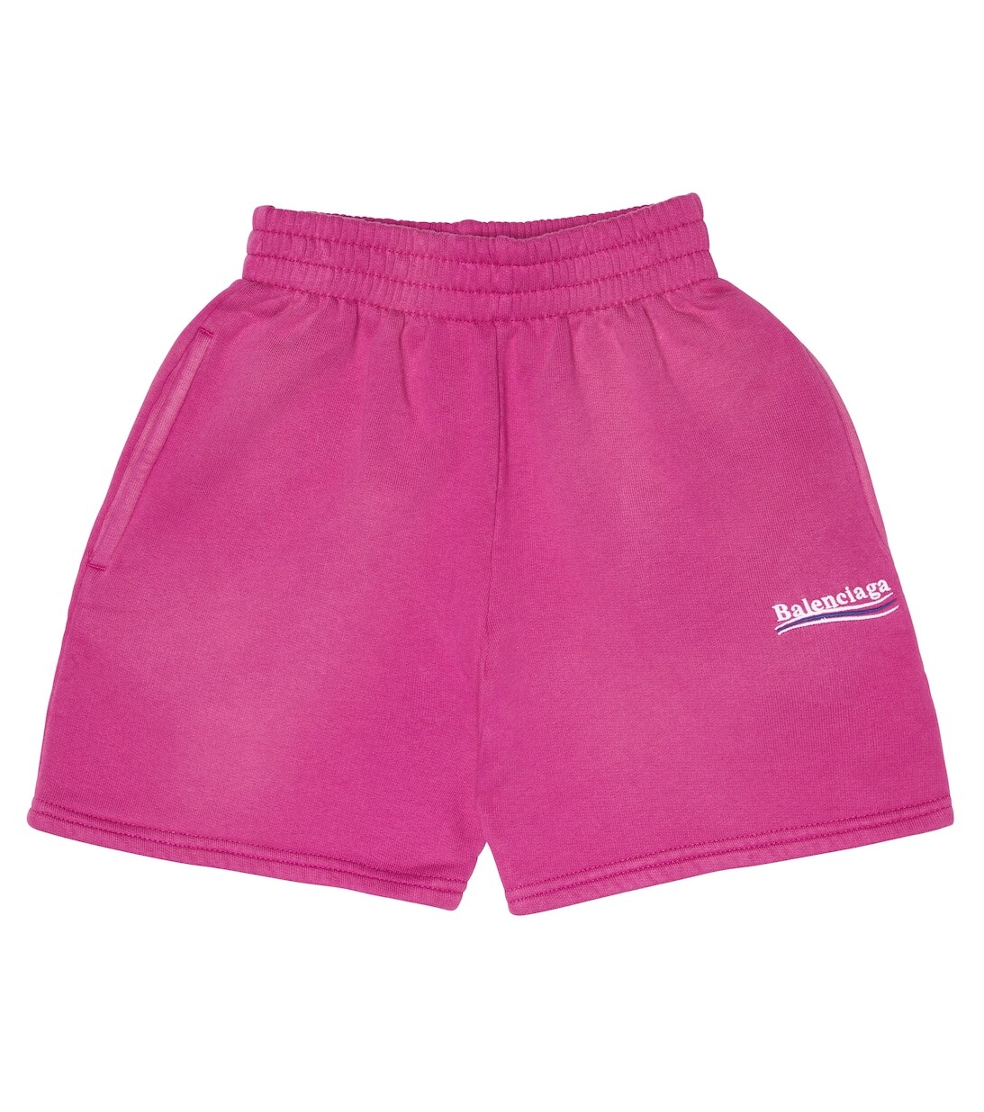 

Шорты из хлопкового флиса с логотипом Balenciaga Kids, розовый