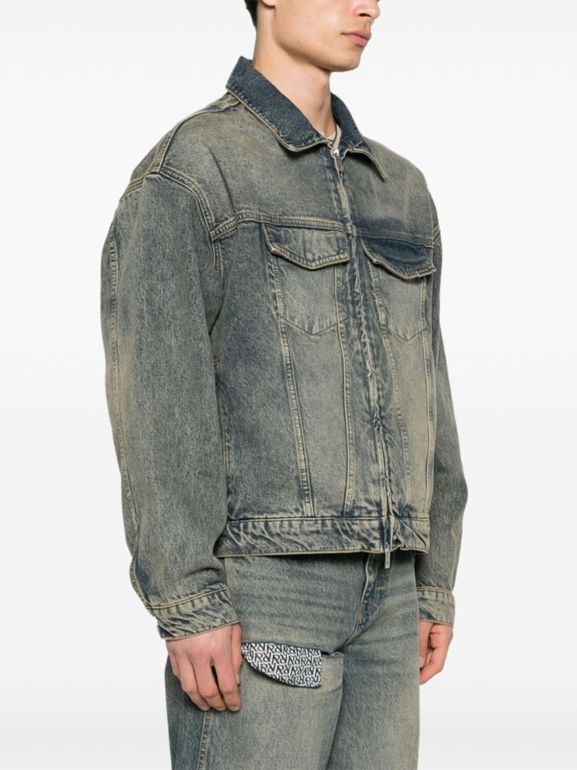 

Куртка из стираного денима R4 Represent, синий