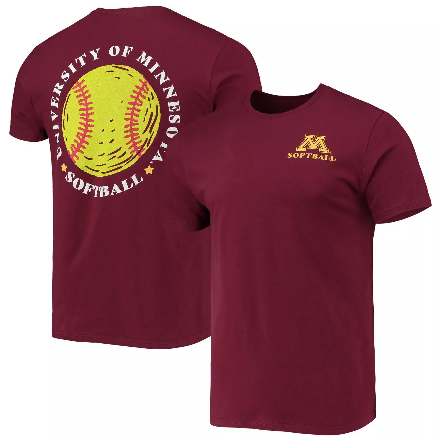 

Мужская темно-бордовая футболка Minnesota Golden Gophers Softball Seal