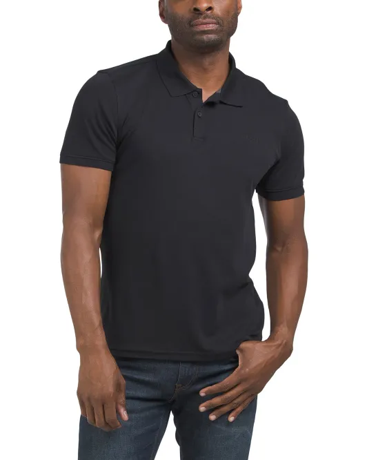 

Однотонное жидкое поло с короткими рукавами Calvin Klein, цвет Black Beauty