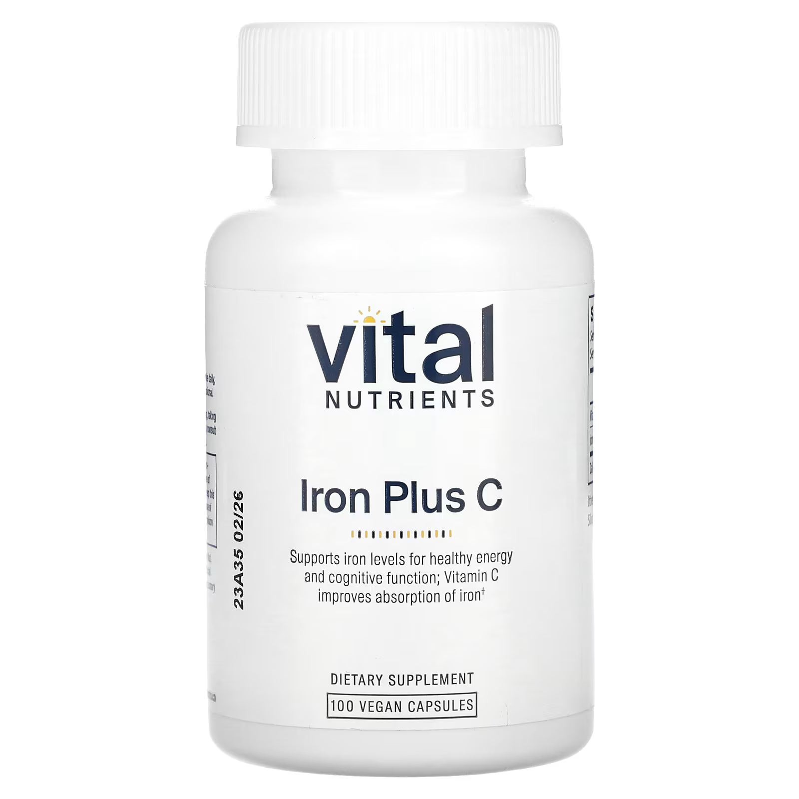 Пищевая добавка Vital Nutrients Iron Plus C, 100 веганских капсул