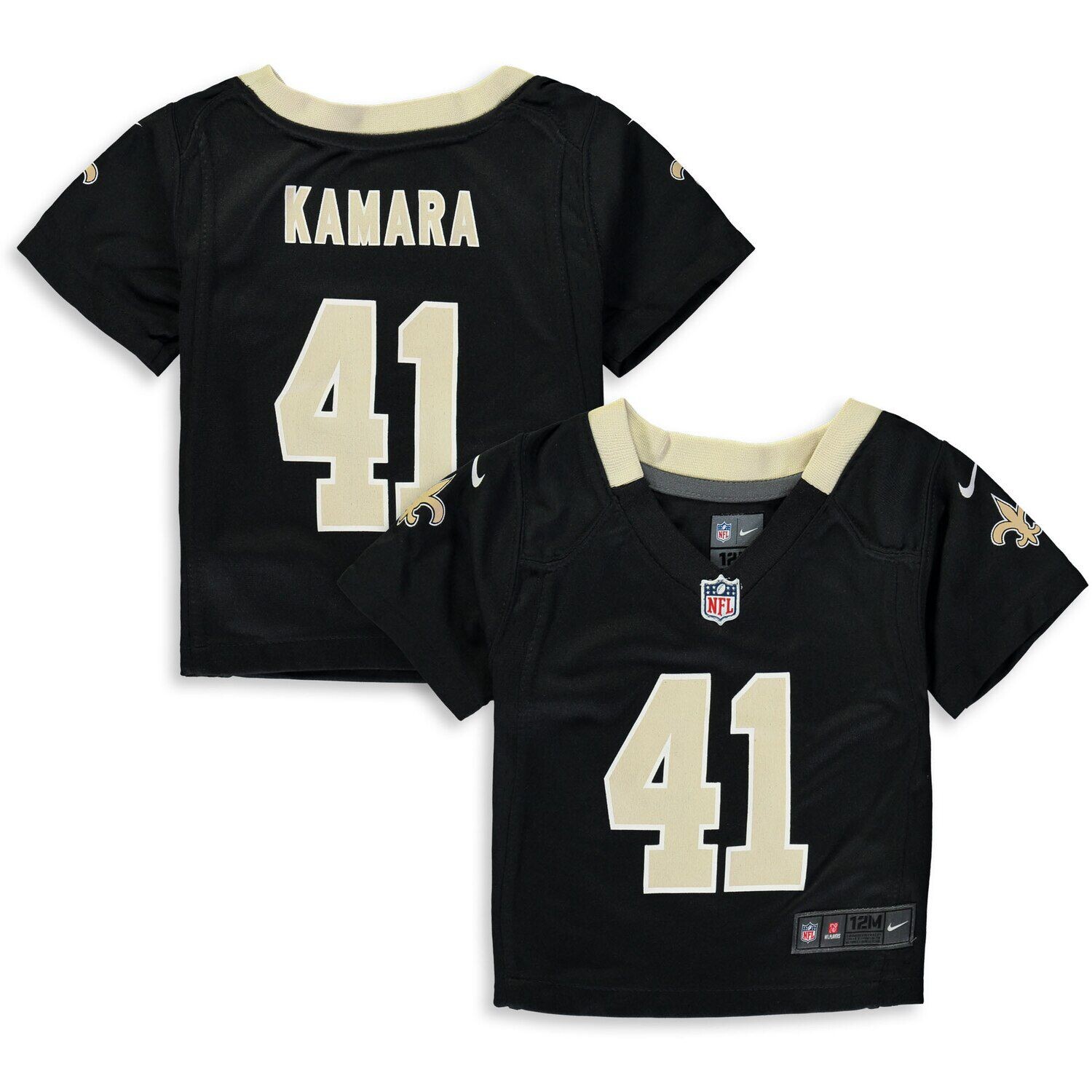 Младенческая Nike Alvin Kamara Black New Orleans Saints Player Game Jersey Nike