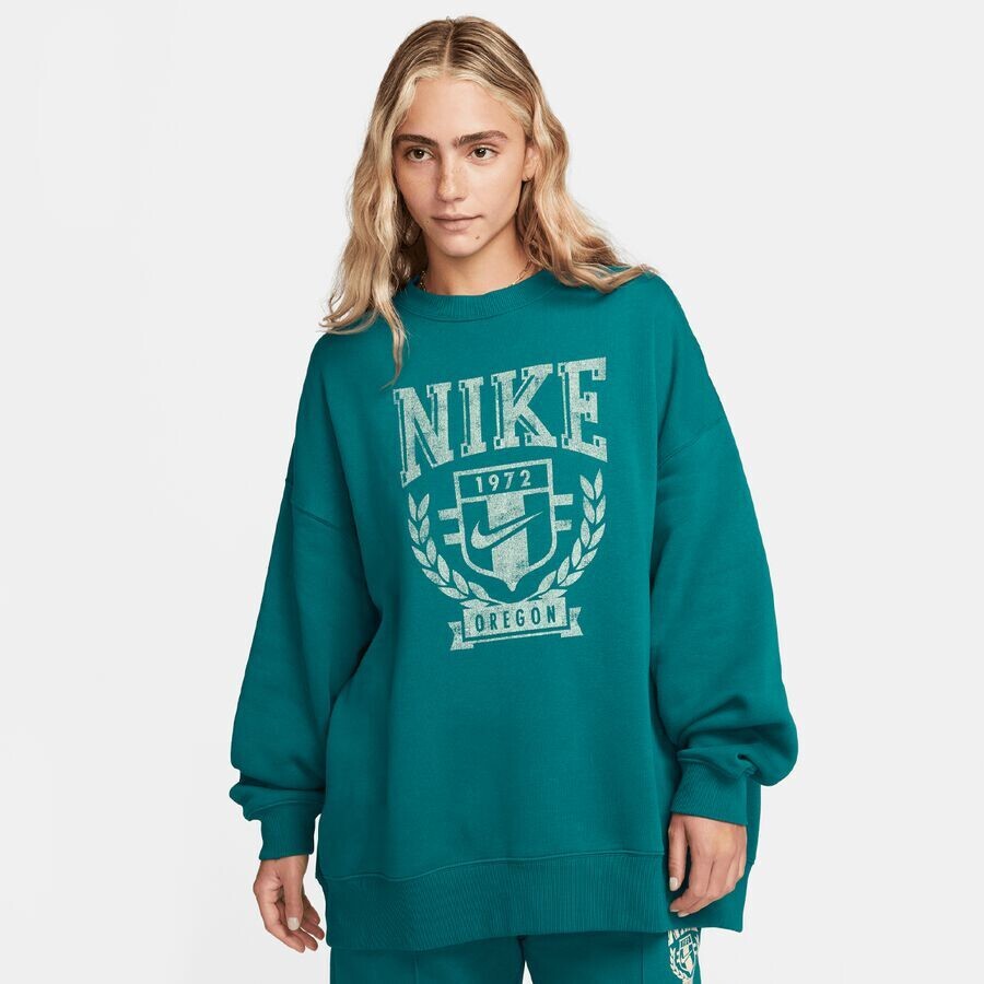 

Толстовка Sportswear Fleece Oversize Crew Varsity NIKE, цвет geode teal