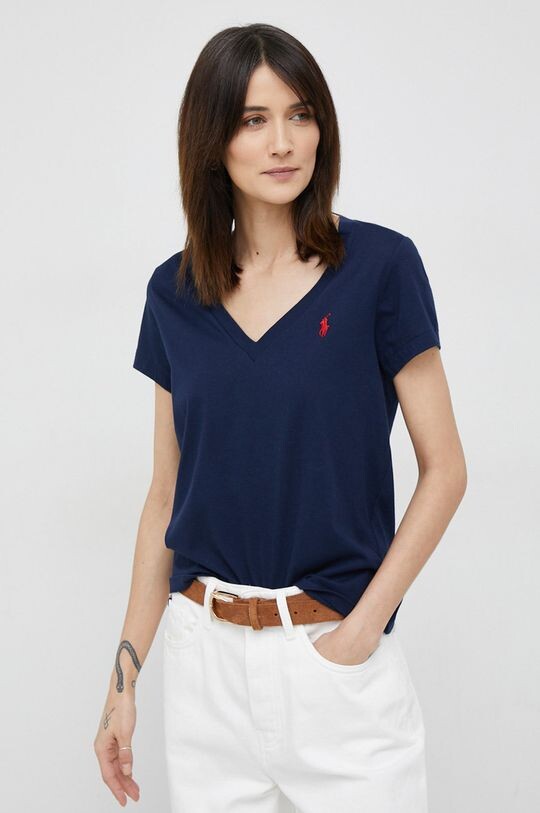

Хлопковая футболка Polo Ralph Lauren, темно-синий