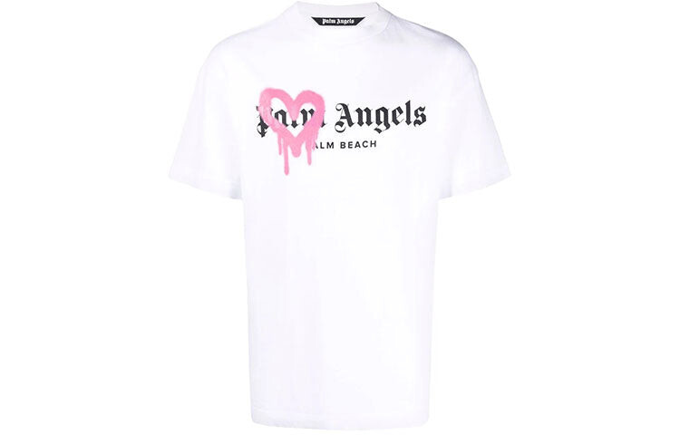 

Белая футболка с логотипом Palm Angels Palm Beach Heart Sprayed