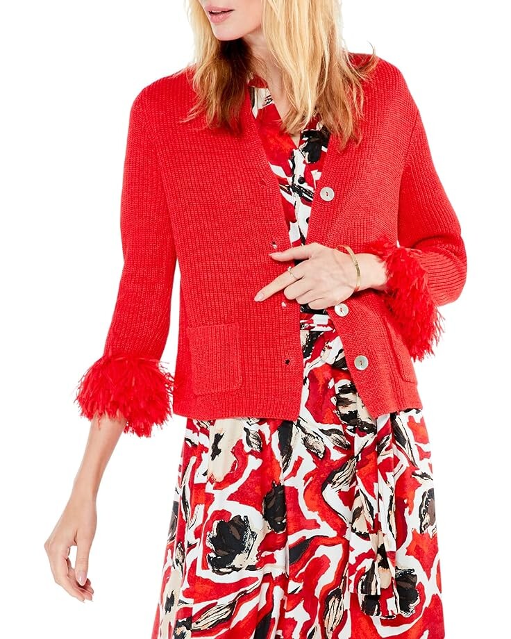 

Свитер NIC+ZOE Petite Night Fall Cardigan, красный