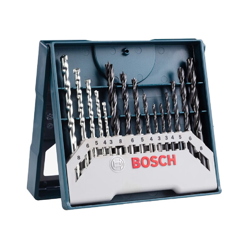 Набор сверл Bosch с круглым хвостовиком, 15 предметов