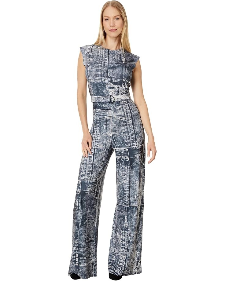

Комбинезон Norma Kamali Sleeveless Jumpsuit, цвет Black/Navy Denim PRT