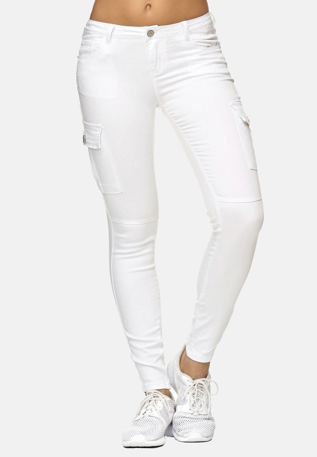

Брюки Nina Carter Denim Cargo Stretch Jeans Hose Röhrenjeans, белый
