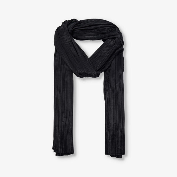 

Базовый вязаный шарф со складками Pleats Please Issey Miyake, черный