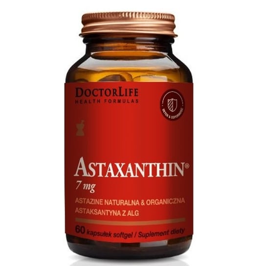 Doctor Life, Астаксантин 7 мг, натуральный астаксантин 7 мг, 60 капсул астаксантин doctor s best с astareal 6 мг 90 капсул