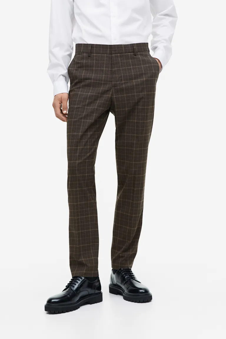 

Деловые брюки slim fit H&M, коричневый