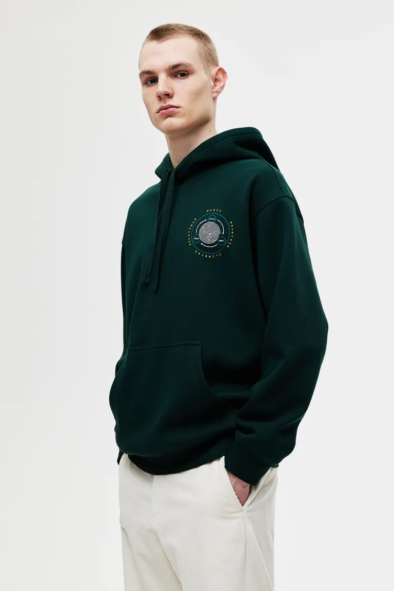 

Толстовка свободного кроя с принтом H&M, зеленый