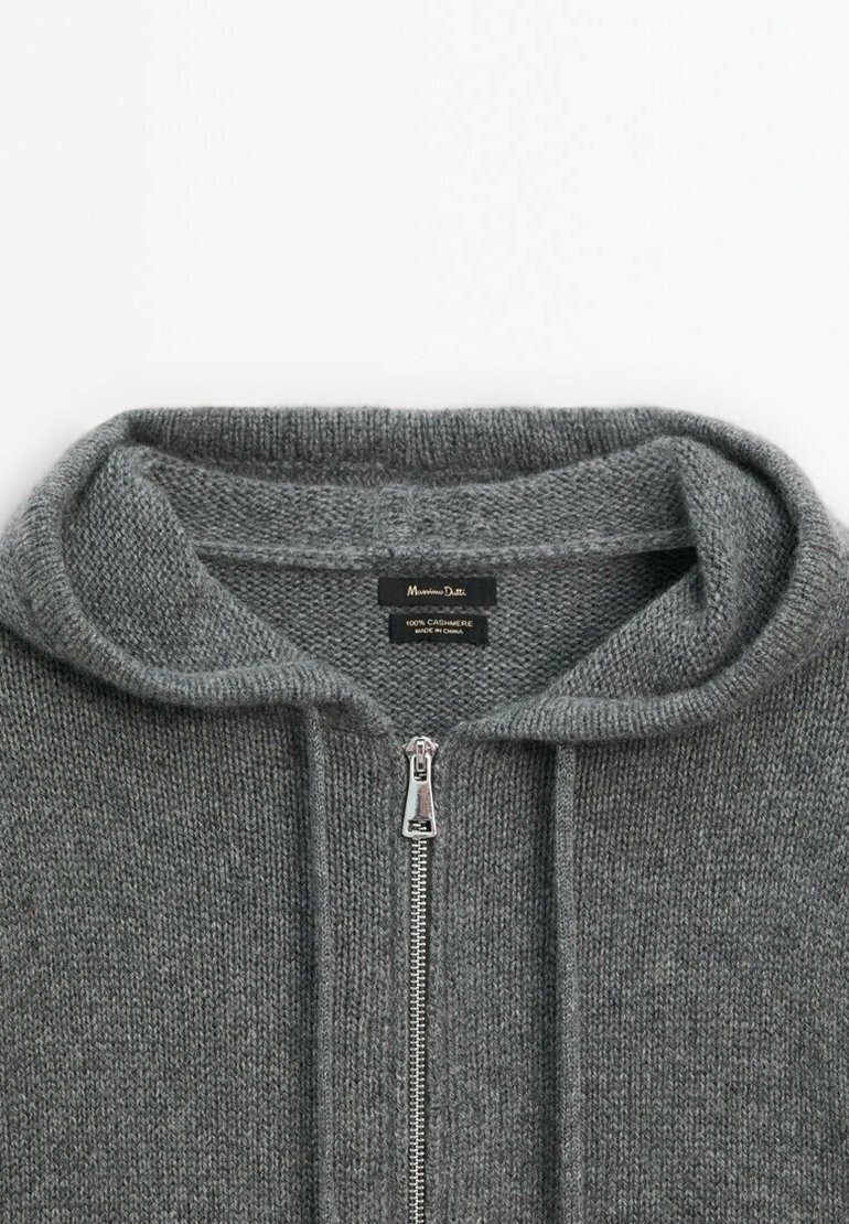 

Кардиган WITH HOOD Massimo Dutti, серый