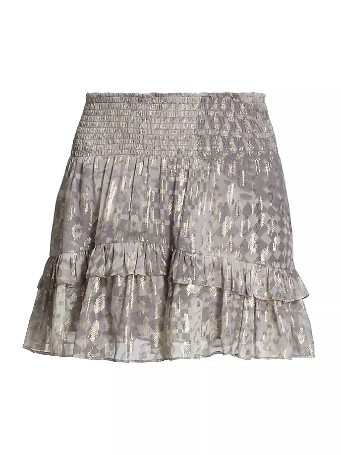 

Мини-юбка Jane из шелка с принтом цвета металлик Ramy Brook, цвет light slate lurex kaleidoscope