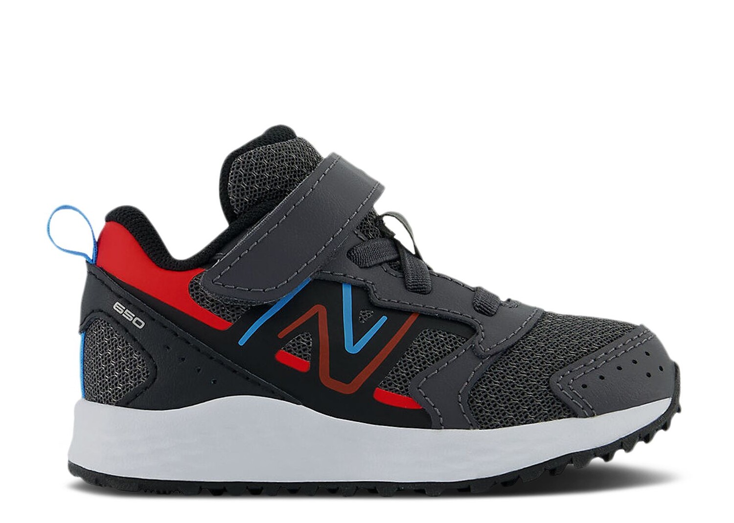 

Кроссовки New Balance Fresh Foam 650 Bungee Lace Top Strap Toddler X-Wide 'Magnet Neo Flame', серый