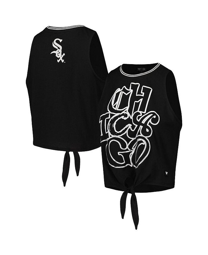 

Женская черная майка Chicago White Sox с завязками спереди The Wild Collective, черный