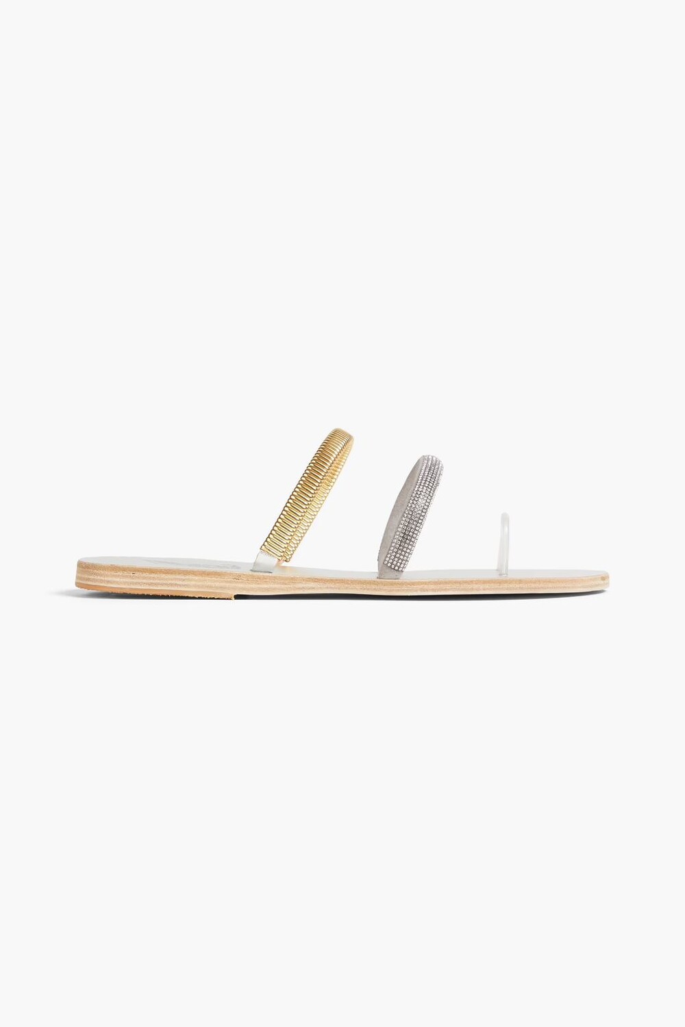 

Сандалии Amythiti с декором из замши и кожи Ancient Greek Sandals, серебро