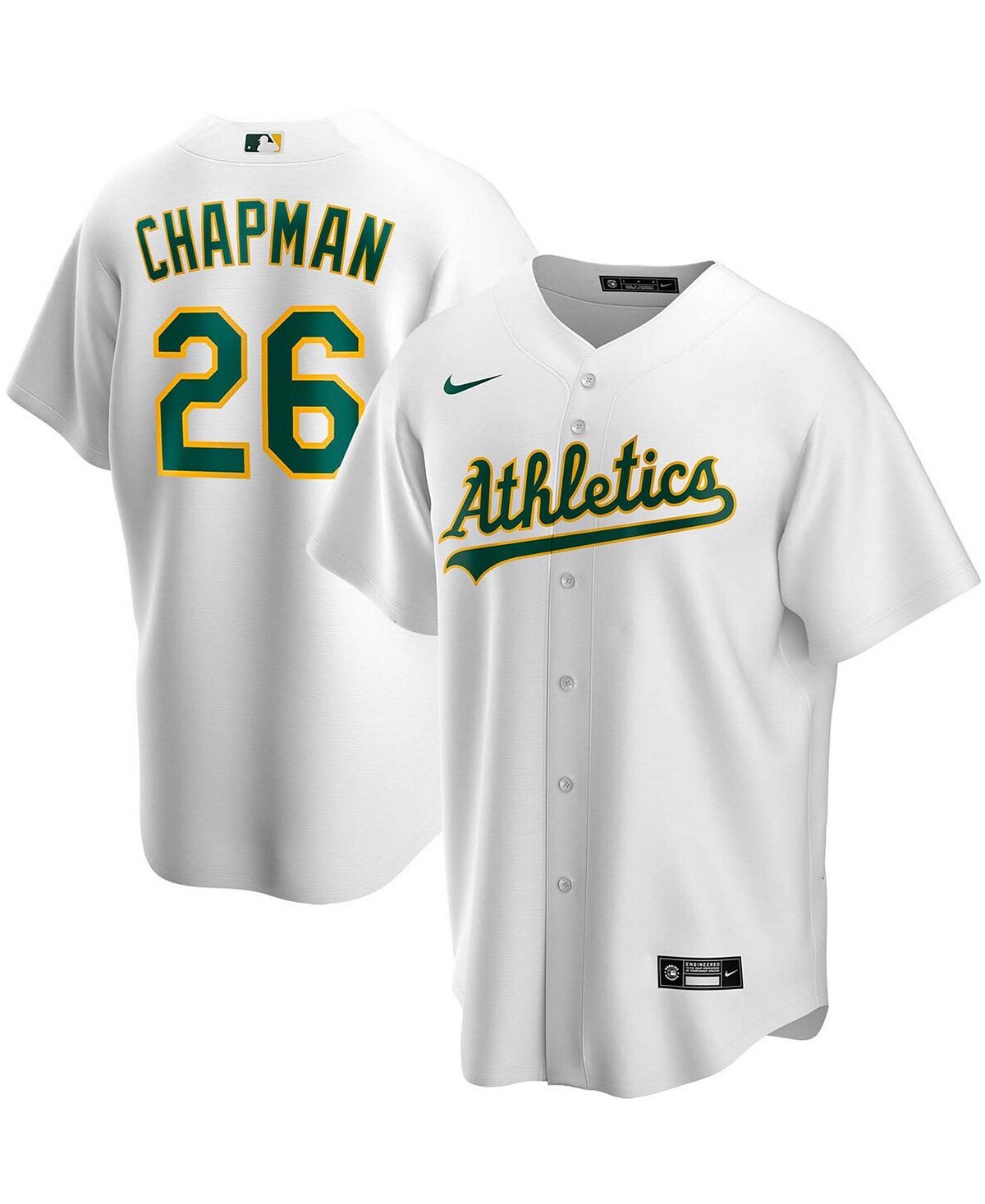 

Мужская домашняя футболка Мэтта Чепмена White Oakland Athletics с именем игрока Nike