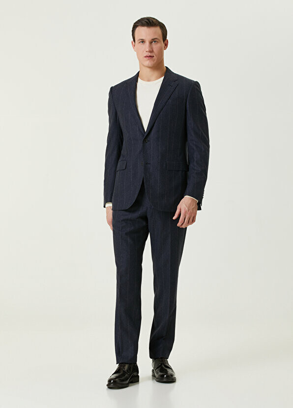 

Шерстяной костюм с узором в темно-синюю полоску drop 7 Zegna