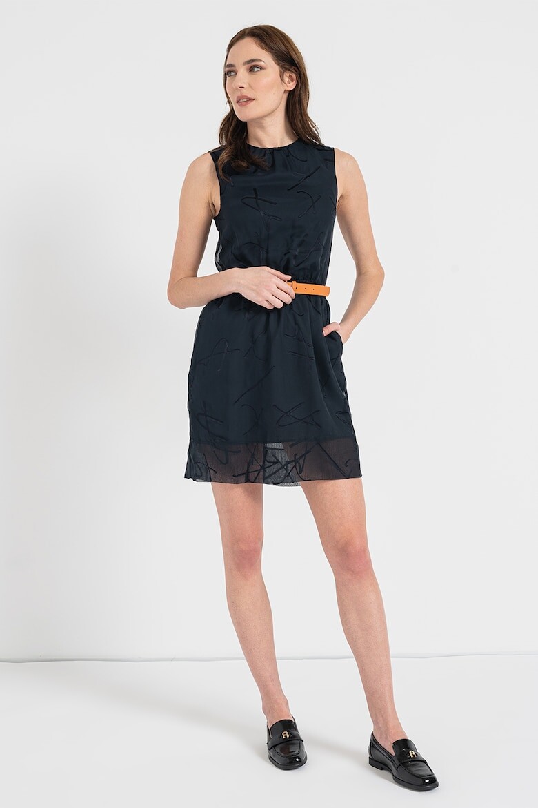 

Короткое платье с узорами и карманами Armani Exchange, черный
