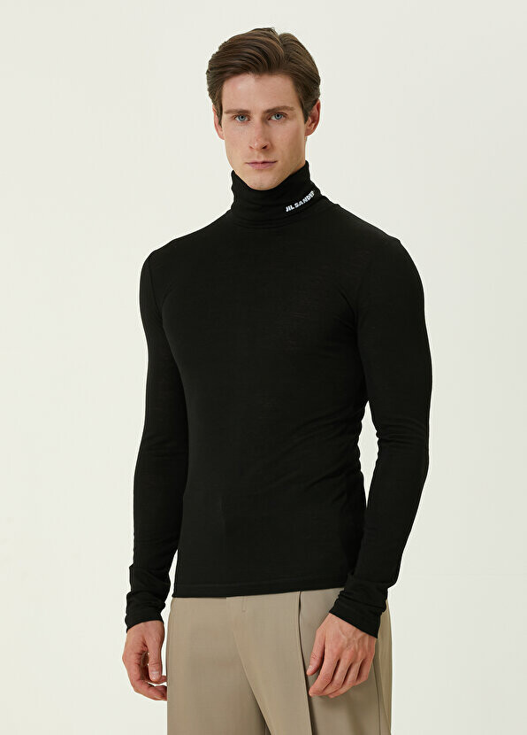 

Черная футболка с длинным рукавом и логотипом Jil Sander, Черный