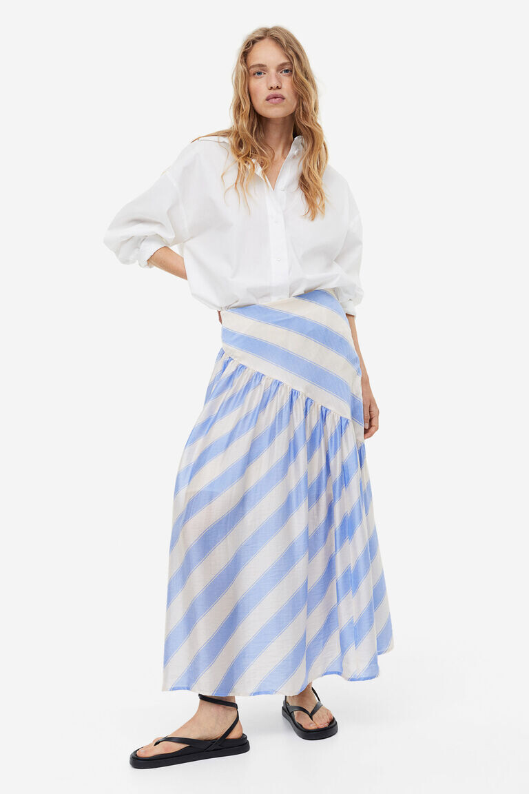 

Драпированная юбка из смесового лиоцелла H&M, синий