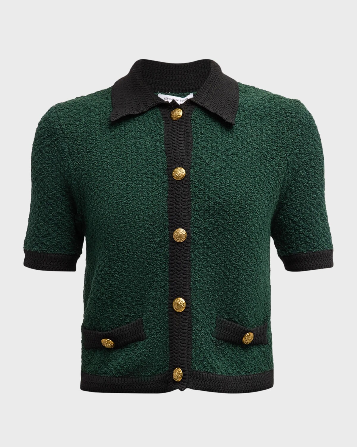 

Кардиган Marie с короткими рукавами Veronica Beard, цвет Pine/Black