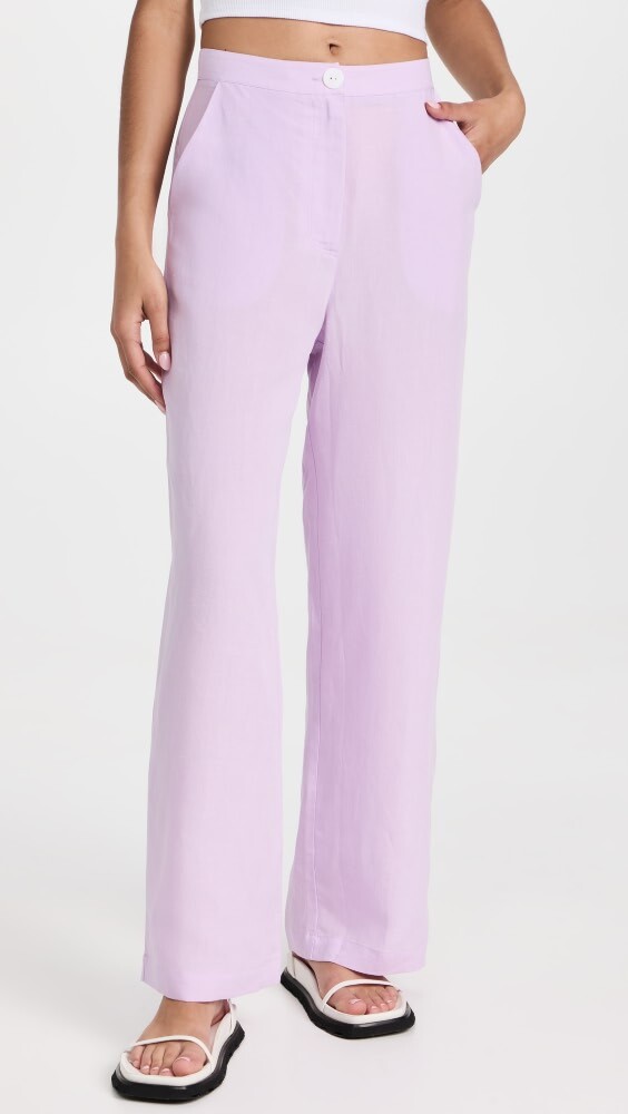 

Брюки KITRI Phoenix Lilac Linen Wide Leg, сиреневый