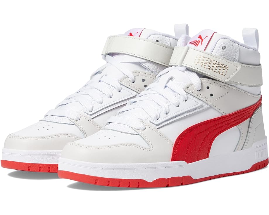 Кроссовки Puma Rebound Game, цвет Puma White/For All Time Red/Feather Gray/Puma Gold