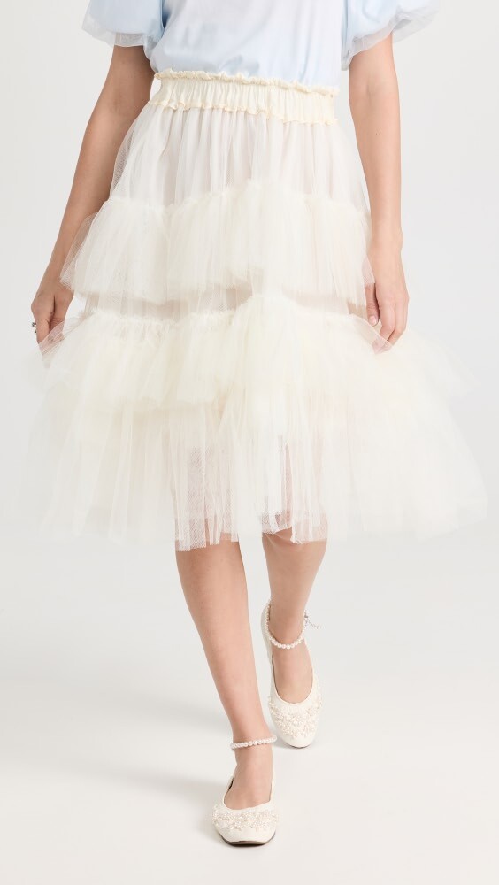 

Юбка Simone Rocha Elasticated Layered Tutu, слоновая кость