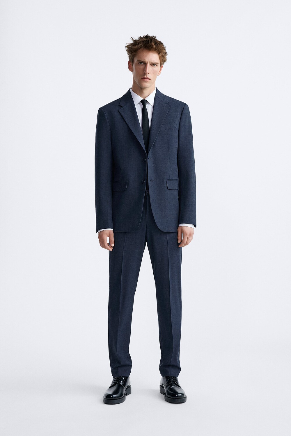 

Брюки в клетку Zara, голубоватый, Синий