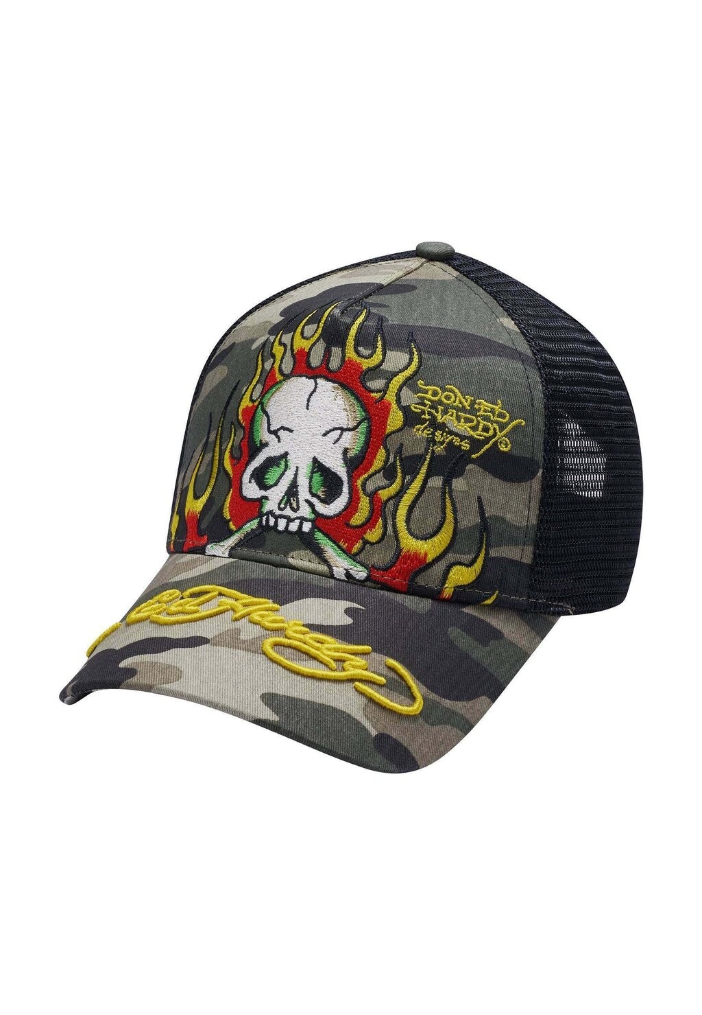 Кепка Ed Hardy, мультиколор кепка ed hardy love is mystery из саржи спереди в сетку trucker ed hardy деликатный белый