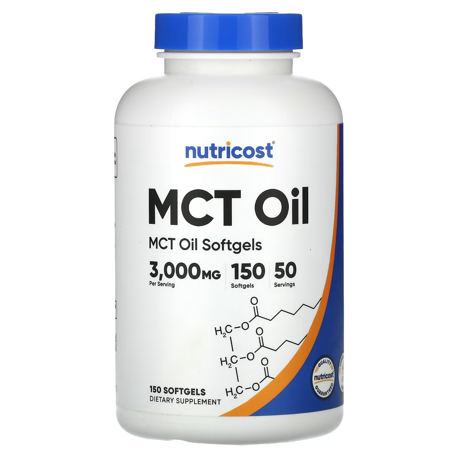 Масло Nutricost MCT 3000 мг 150 мягких таблеток (1000 мг на мягкую таблетку) цена и фото