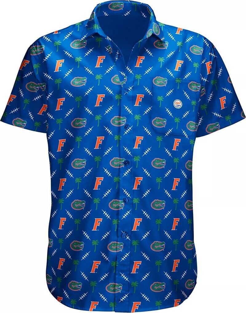 

Мужская рубашка на пуговицах Dyme Lyfe Florida Gators синяя с пальмами